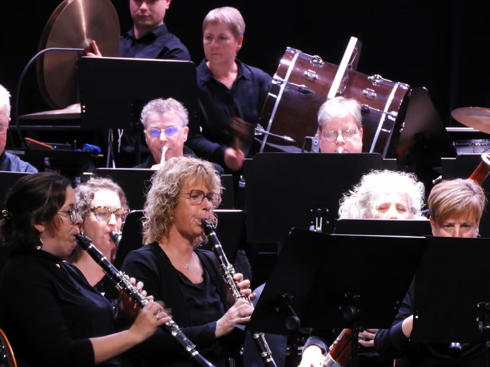 Muzikanten van Crescendo tijdens het concert in Gescher